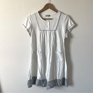 White and Gray Mini Dress